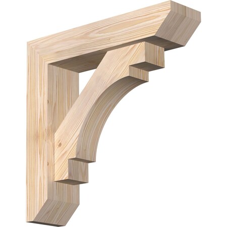 Ekena Millwork Merced Slat Smooth Bracket w/ Offset Brace, Douglas Fir, 5 1/2"W x 22"D x 22"H BKT0604X22X22MRC06SDF